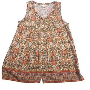 J.Jill floral rayon sleeveless tunic small